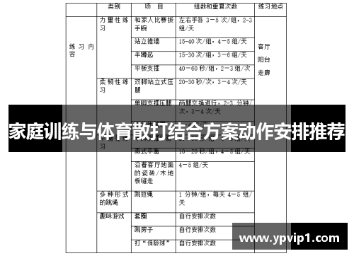 家庭训练与体育散打结合方案动作安排推荐